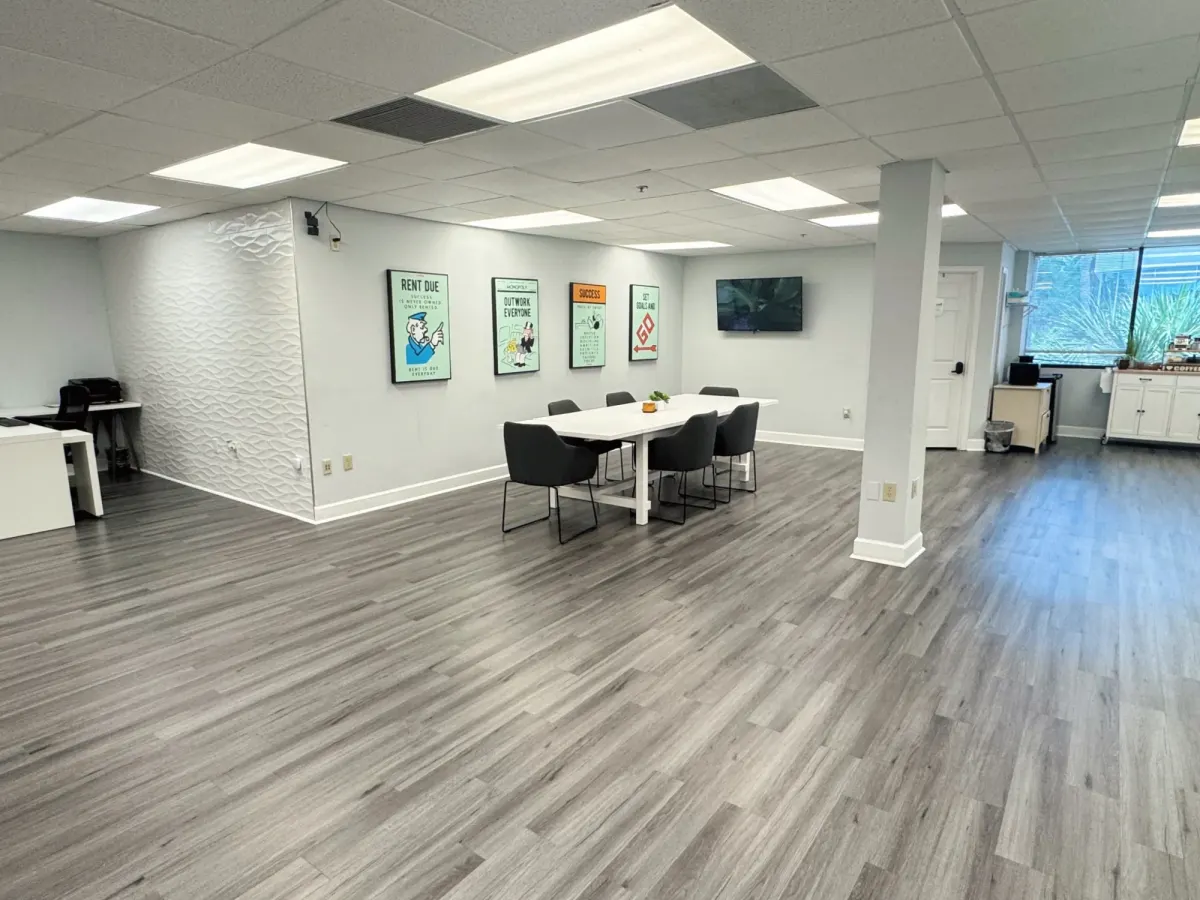 Tidy professional workspace after a commercial cleaning visit
